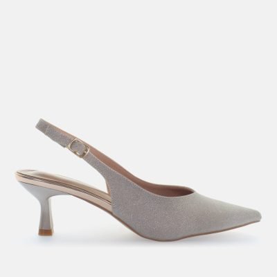 Decollete slingback scollo V lux rosaoro