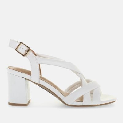 Sandali tacco blocco fasce softy Bianco