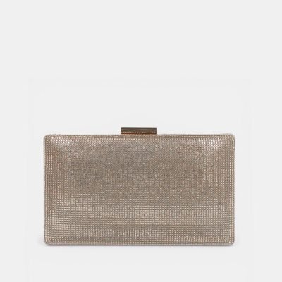 Pochette a mano rigida strass Rosaoro