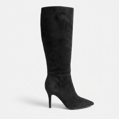 Stivali gambale aderente tacco stiletto nero