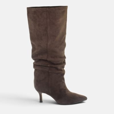 Stivali gambale pieghe tacco stiletto tmoro