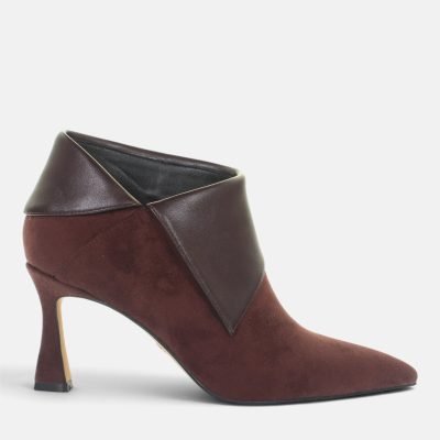 Stivaletti tacco stiletto risvolto bordeaux