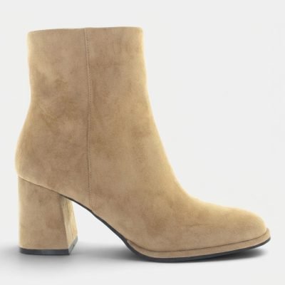 Stivaletti tacco blocco ampio beige