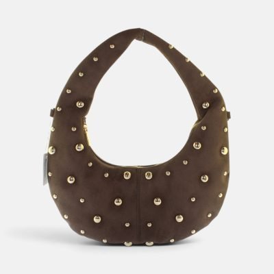 Borsa hobo borchie rilievo tmoro