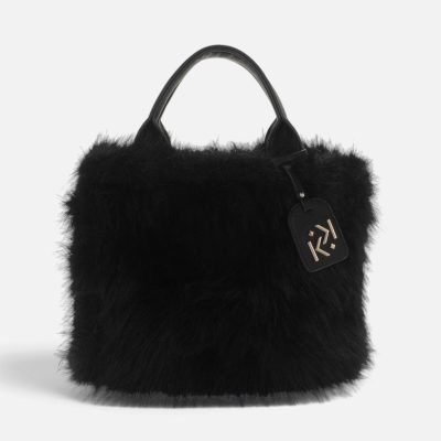 Borsa a mano ecopelliccia fur nero