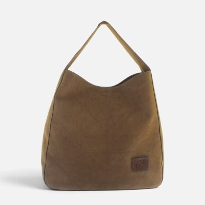 Borsa hobo shopping minimal taupe
