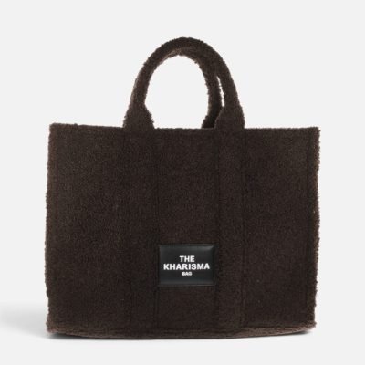 Borsa shopping maxi tessuto ecopelliccia tmoro